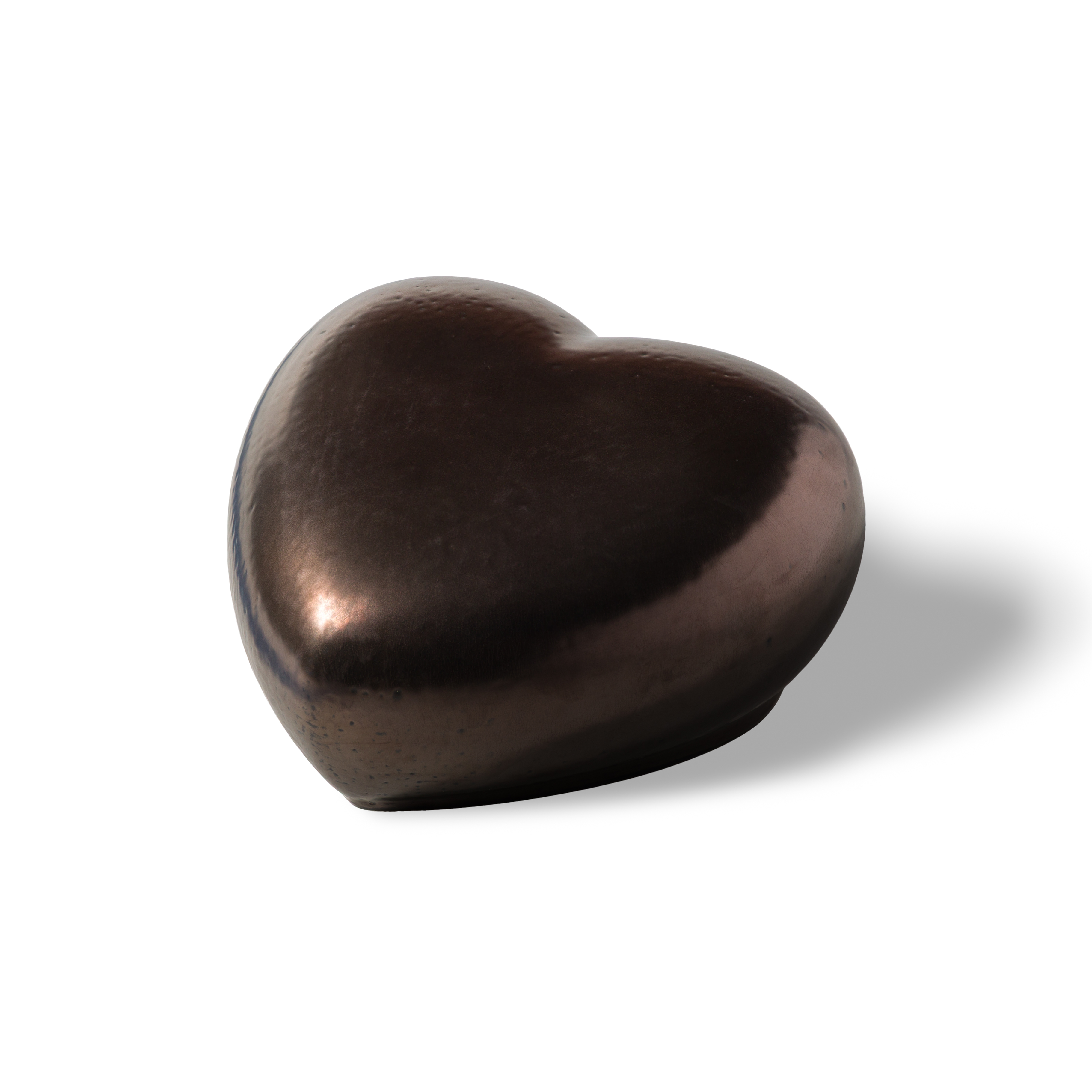Antique gold Big Heart Classic ceramic pet urn, 850 ml