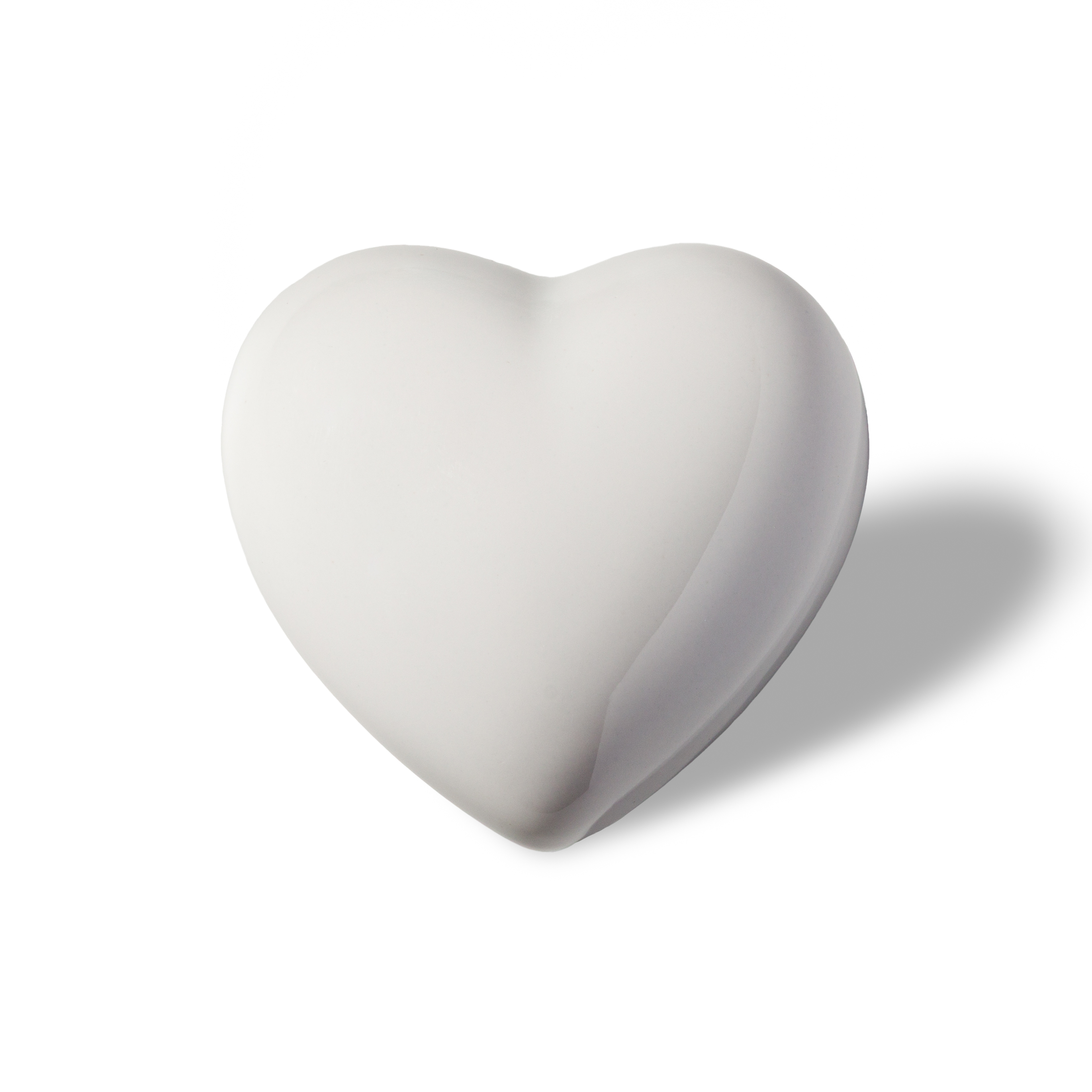 Matte white Small Heart Regular ceramic pet urn, 50 ml