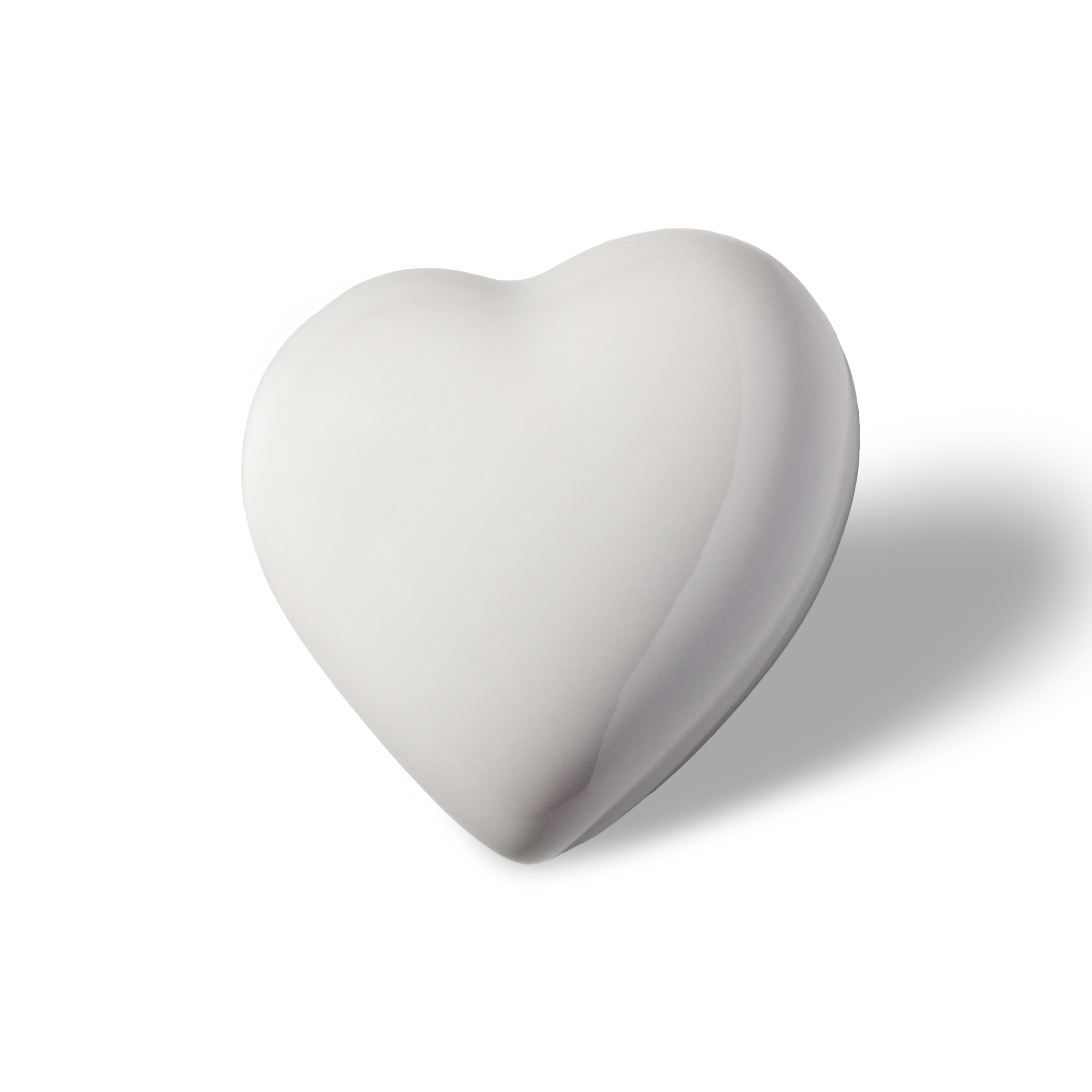 Matte white Small Heart Teardrop ceramic pet urn, 50 ml