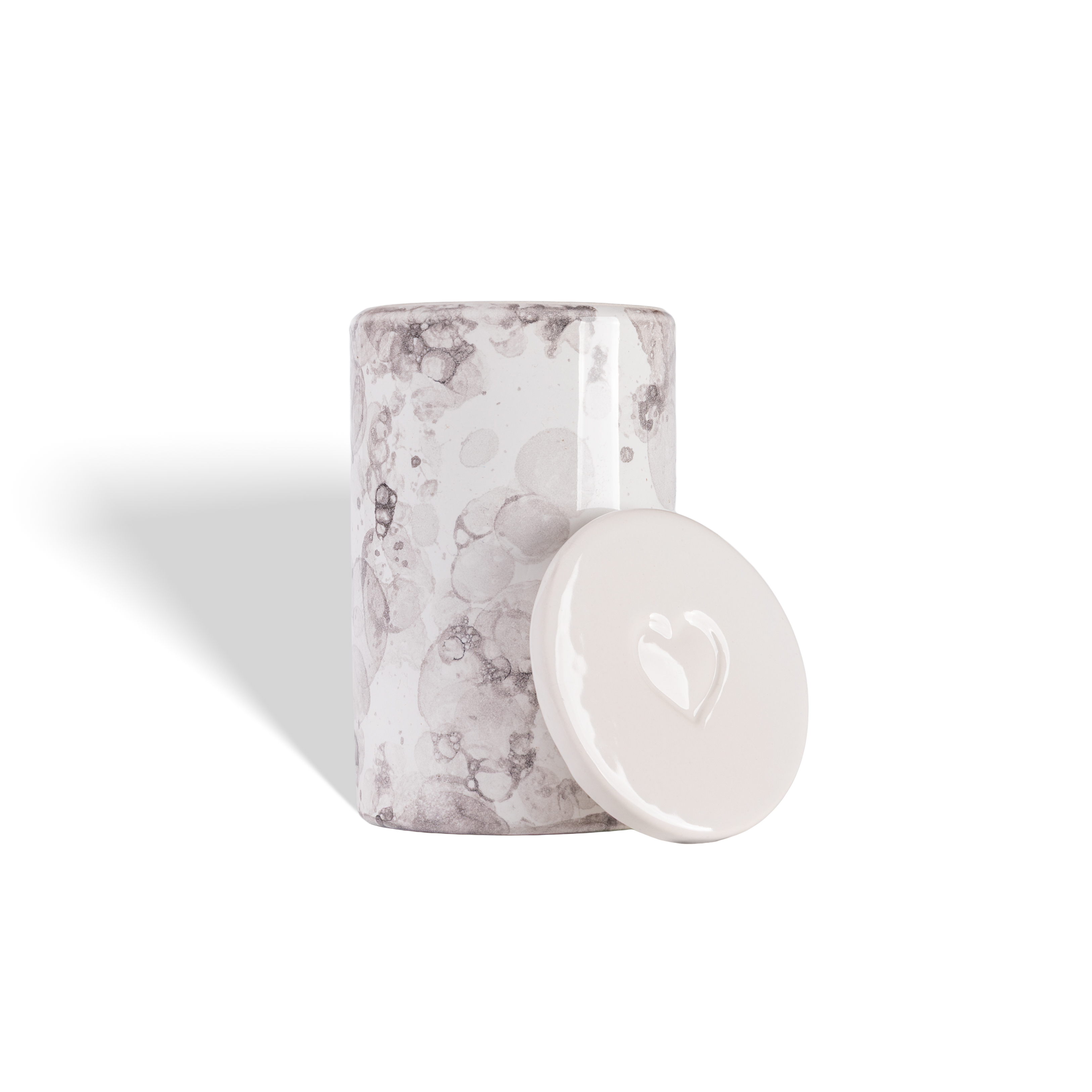 Grey marble Tealight Combo Urn ceramic pet urn, 200 ml